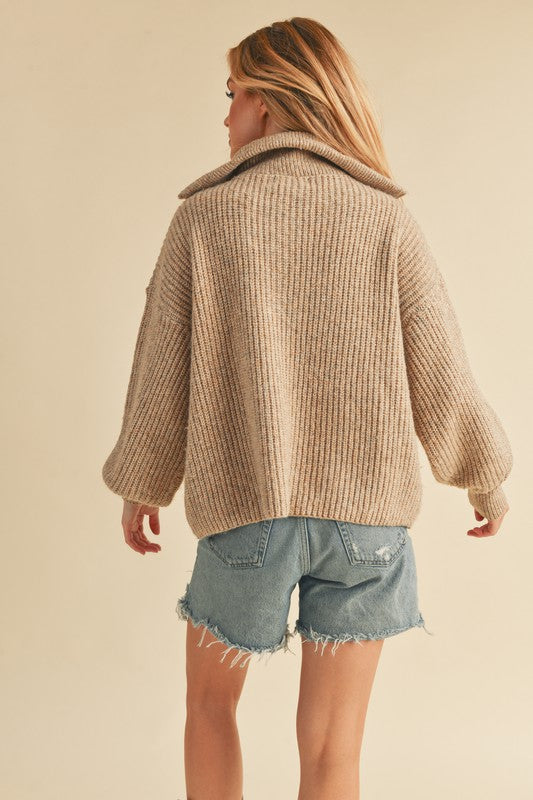 AEMI & Co. Chic Knit Danae Sweater with Balloon Sleeves