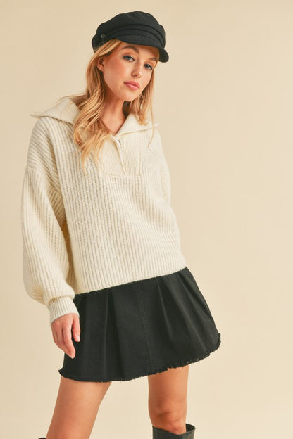 AEMI & Co. Chic Knit Danae Sweater with Balloon Sleeves