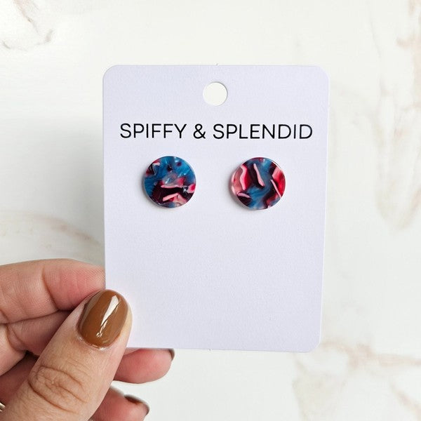 PIFFY & SPLENDID Sophie Studs - Magenta Teal