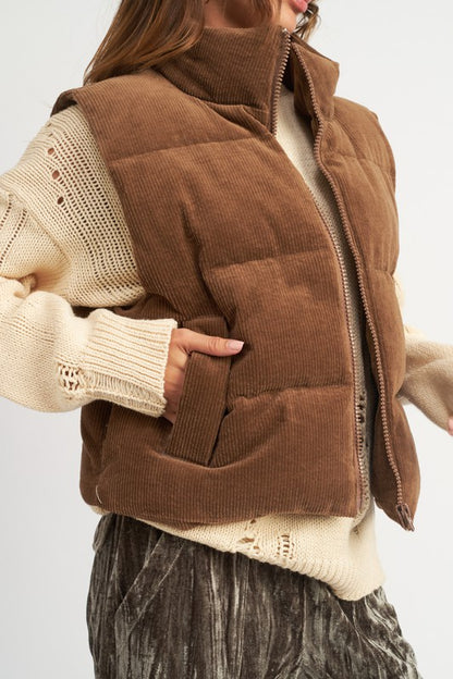 EMORY PARK Corduroy Puffer Vest