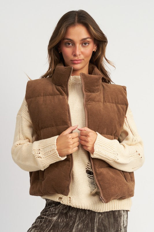 EMORY PARK Corduroy Puffer Vest