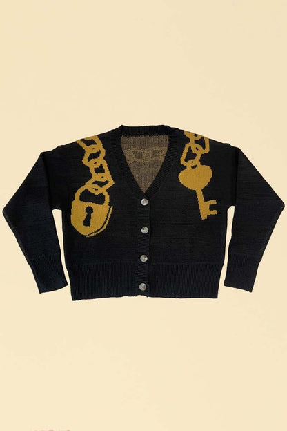 Lock and key cropped cardigan