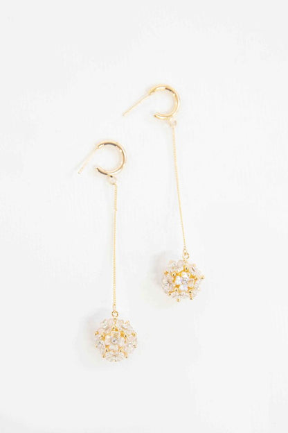 Lovoda's Floral Ball Drop Hoop Earrings