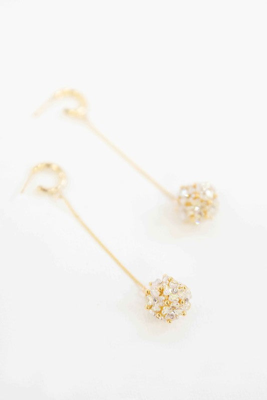 Lovoda's Floral Ball Drop Hoop Earrings