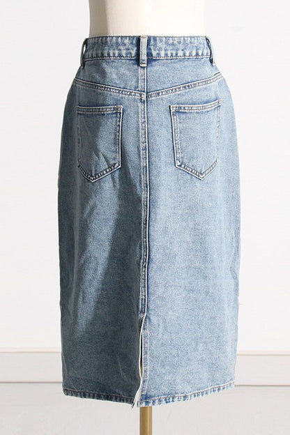 CLAUDE Fashion Cutout Denim Skirt