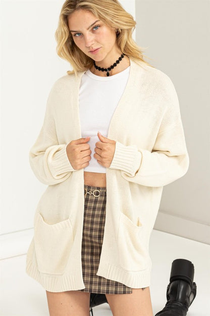 HYFVE True Story Open Front Cardigan Sweater