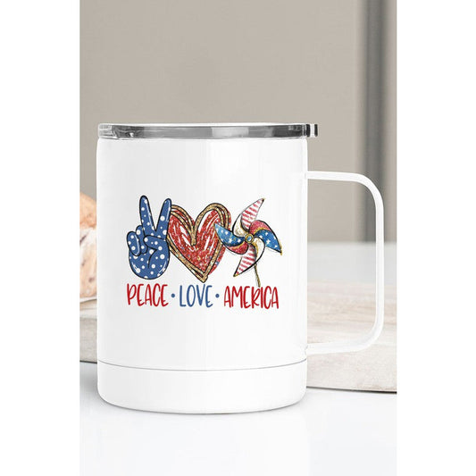 CALI BOUTIQUE Patriotic Peace Love America Travel Mug