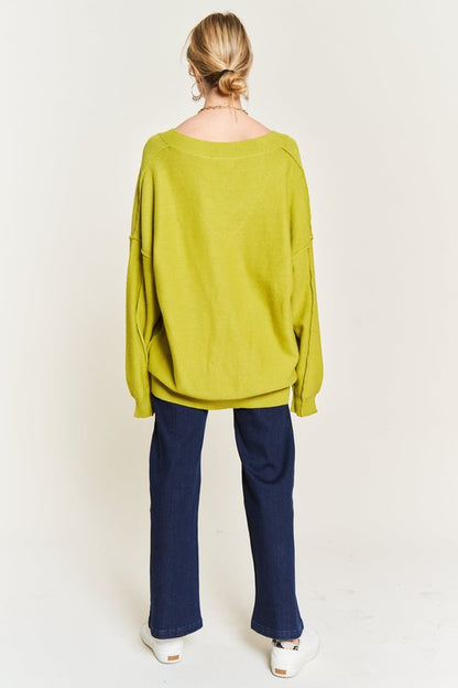 JADE by JANE V-neck Oversized Plus-size Sweater