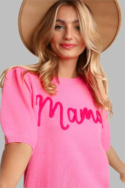 HAPTICS Mint "Mama" Letter Pop-up Knitted Top