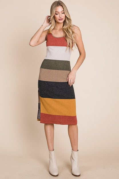 JADE by JANE Knit Color Block Pencil Tank Casual Dress