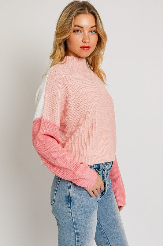 LE LIS Color Block Oversize Sweater