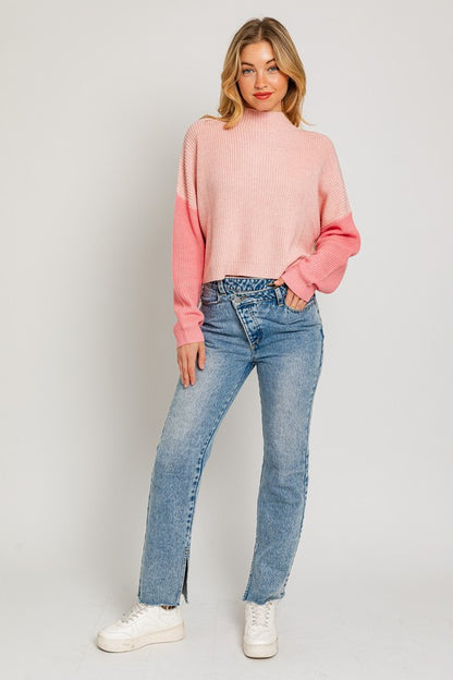 LE LIS Color Block Oversize Sweater