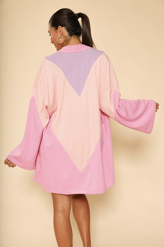 MISS SPARKLING Chevron Terry Cloth Novelty Robe