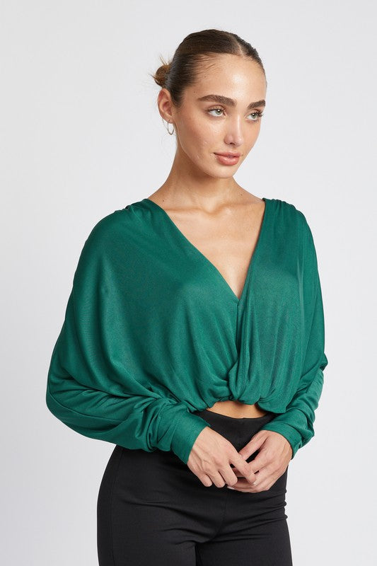 EMORY PARK Dolman twist-front Top