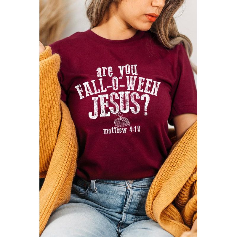 COLOR BEAR " Are you Fall-O-Ween Jesus" Christian Halloween Graphic Shirt