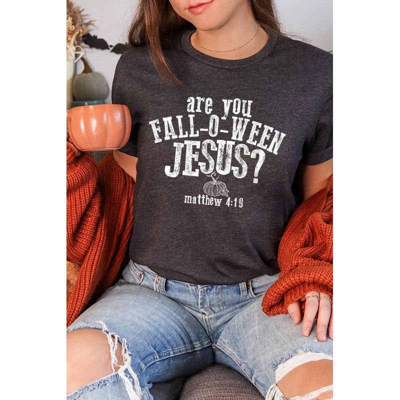 COLOR BEAR " Are you Fall-O-Ween Jesus" Christian Halloween Graphic Shirt