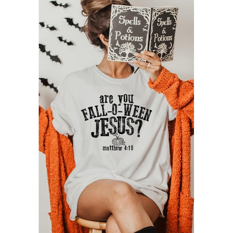 COLOR BEAR " Are you Fall-O-Ween Jesus" Christian Halloween Graphic Shirt