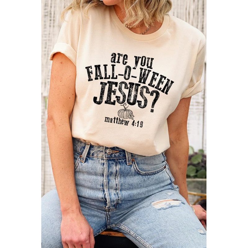 COLOR BEAR " Are you Fall-O-Ween Jesus" Christian Halloween Graphic Shirt