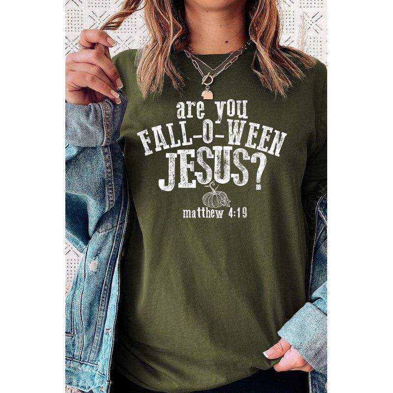 COLOR BEAR " Are you Fall-O-Ween Jesus" Christian Halloween Graphic Shirt