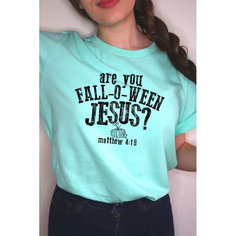 COLOR BEAR " Are you Fall-O-Ween Jesus" Christian Halloween Graphic Shirt