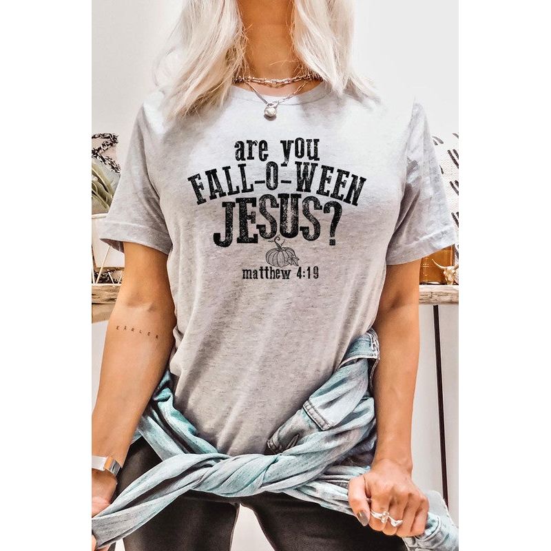 COLOR BEAR " Are you Fall-O-Ween Jesus" Christian Halloween Graphic Shirt