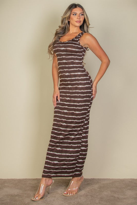 CAPELLA Tie Dye Printed Tank Bodycon Maxi Dress