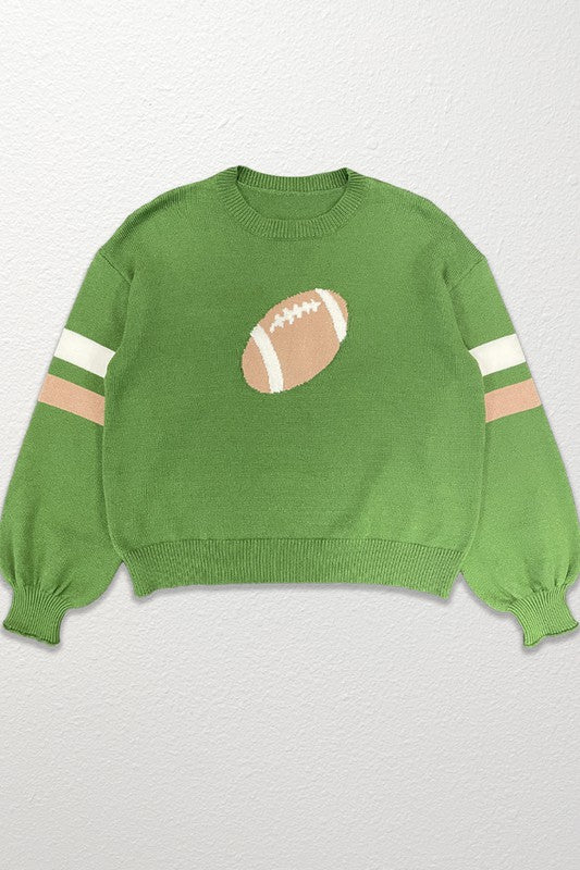 MISS SPARKLING Football Print Knit Sweater