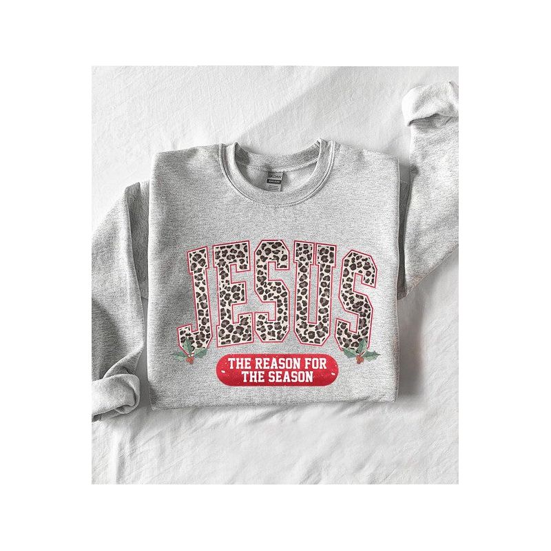 COLOR BEAR " JESUS, The Reason for season" Christmas Graphic Sweatshirt