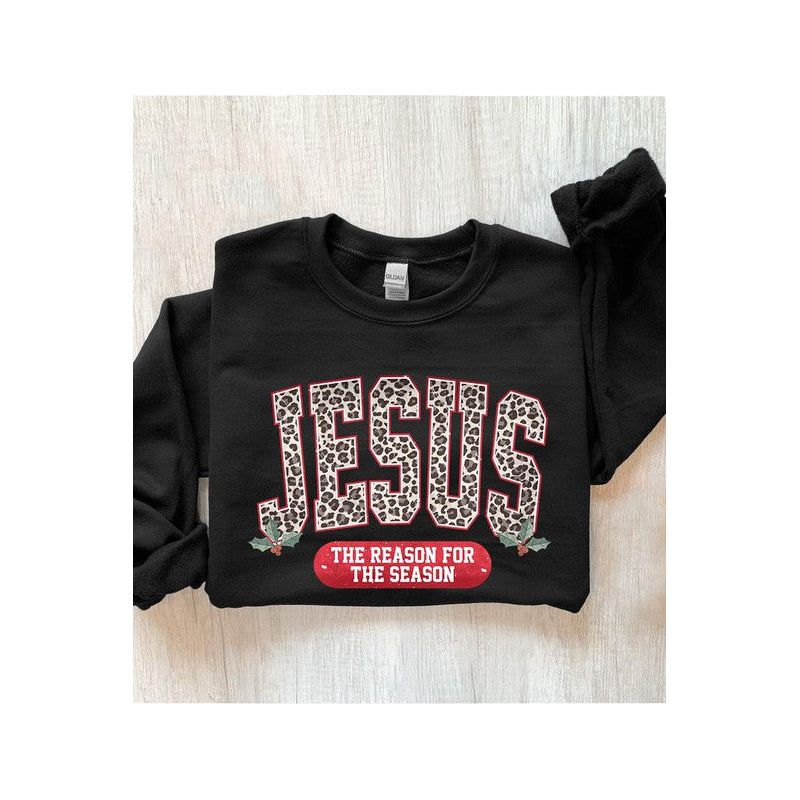 COLOR BEAR " JESUS, The Reason for season" Christmas Graphic Sweatshirt