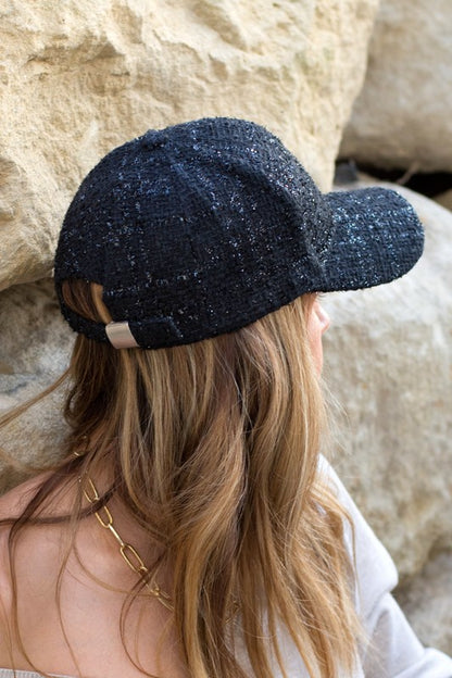 AILI'S CORNER Tweed Sparkle Ball Cap