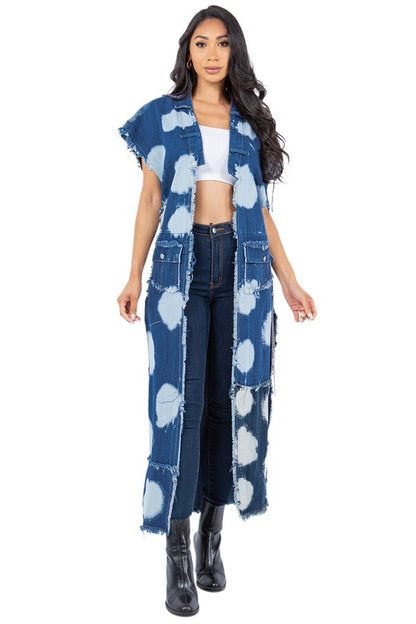 CLAUDE Womens Maxi Denim Vest