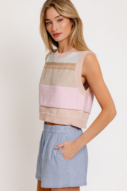 LE LIS Round Neck Sweater Vest