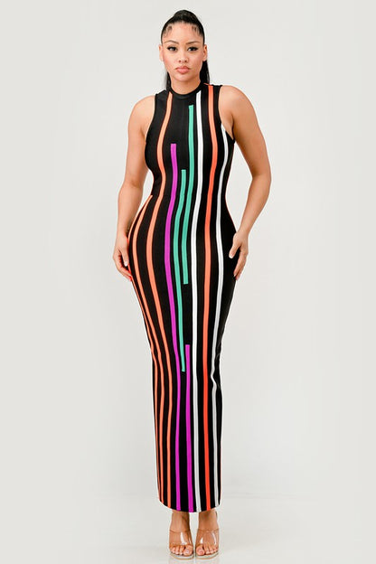 ATHINA Sunset Boulevard Maxi Bodycon Dress