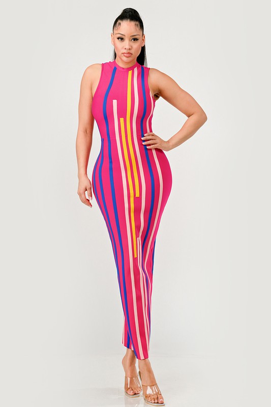 ATHINA Sunset Boulevard Maxi Bodycon Dress