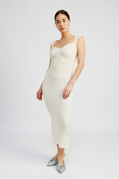 EMORY PARK Knit Bodycon Back Split Dress