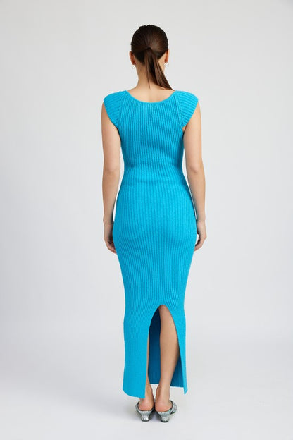 EMORY PARK Knit Bodycon Back Split Dress