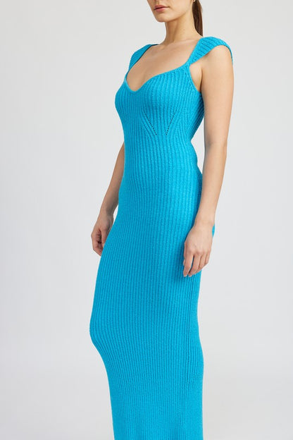 EMORY PARK Knit Bodycon Back Split Dress