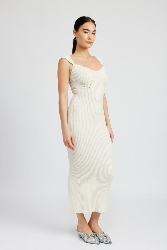 EMORY PARK Knit Bodycon Back Split Dress