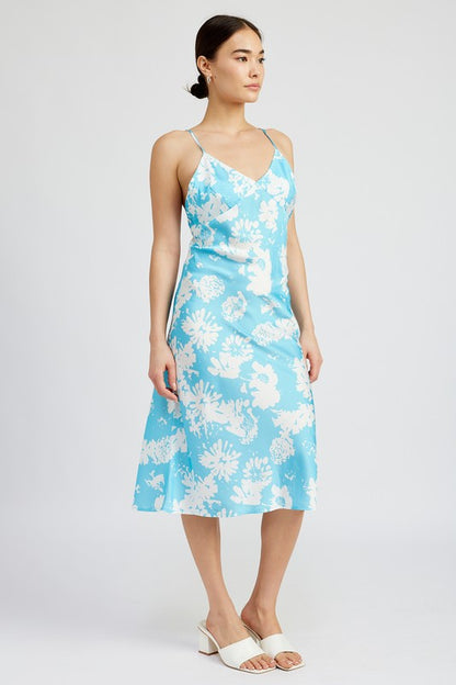 EMORY PARK Floral Romantic Dress with Open Back