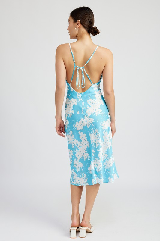 EMORY PARK Floral Romantic Dress with Open Back