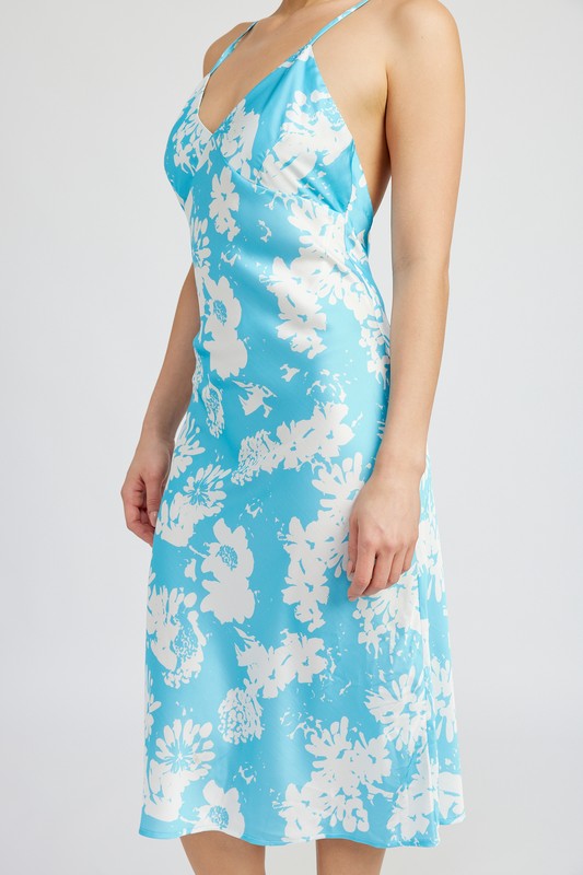 EMORY PARK Floral Romantic Dress with Open Back