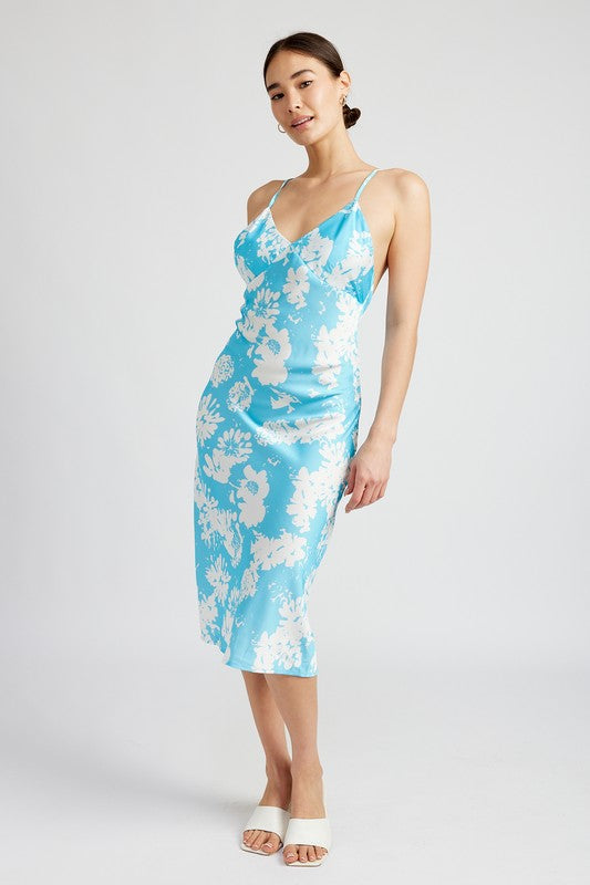 EMORY PARK Floral Romantic Dress with Open Back