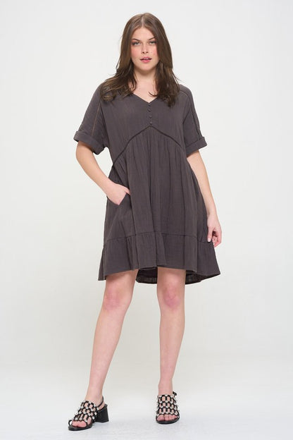 JADE by JANE Casual Textured Short Sleeves Nimi Dress T