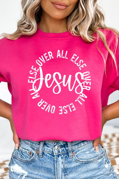 CALI "Love Like Jesus" Floral Graphic Sweatshirt