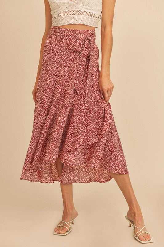 AEMI & Co. Flirty Printed Flare Cara Skirt