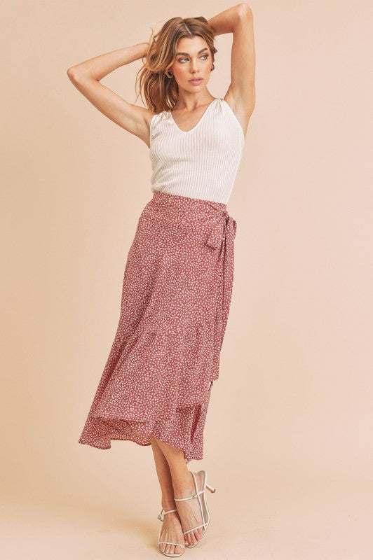 AEMI & Co. Flirty Printed Flare Cara Skirt