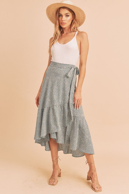 AEMI & Co. Flirty Printed Flare Cara Skirt