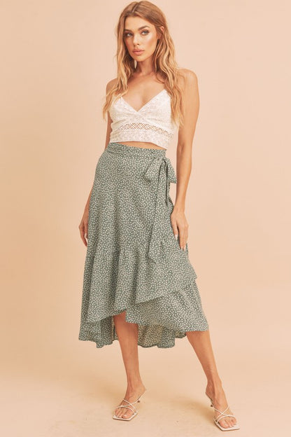 AEMI & Co. Flirty Printed Flare Cara Skirt