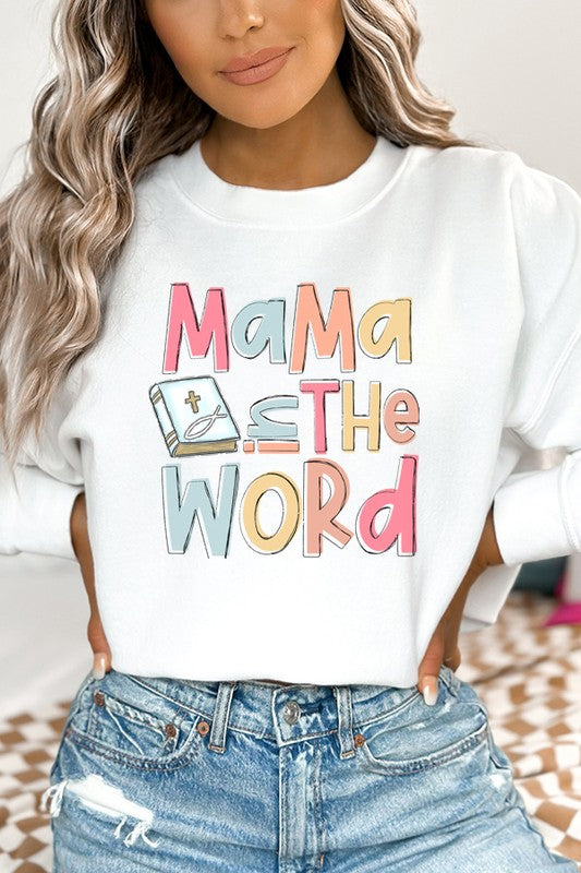 CALI "Mama in the Word" Christian Graphic Sweatshirt