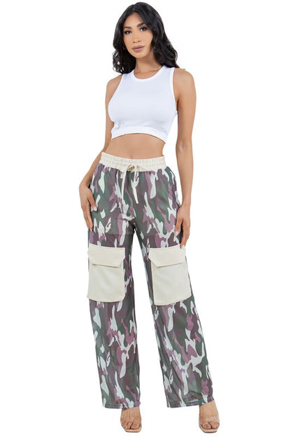 BY CLAUDE Fashion Lightweight Camouflage Cargo Pants